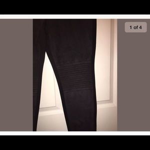 H Halston Moto Detail Leggings 16 black